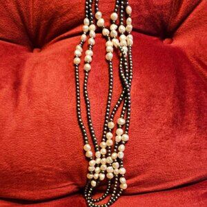 Super long freshwater pearl necklace